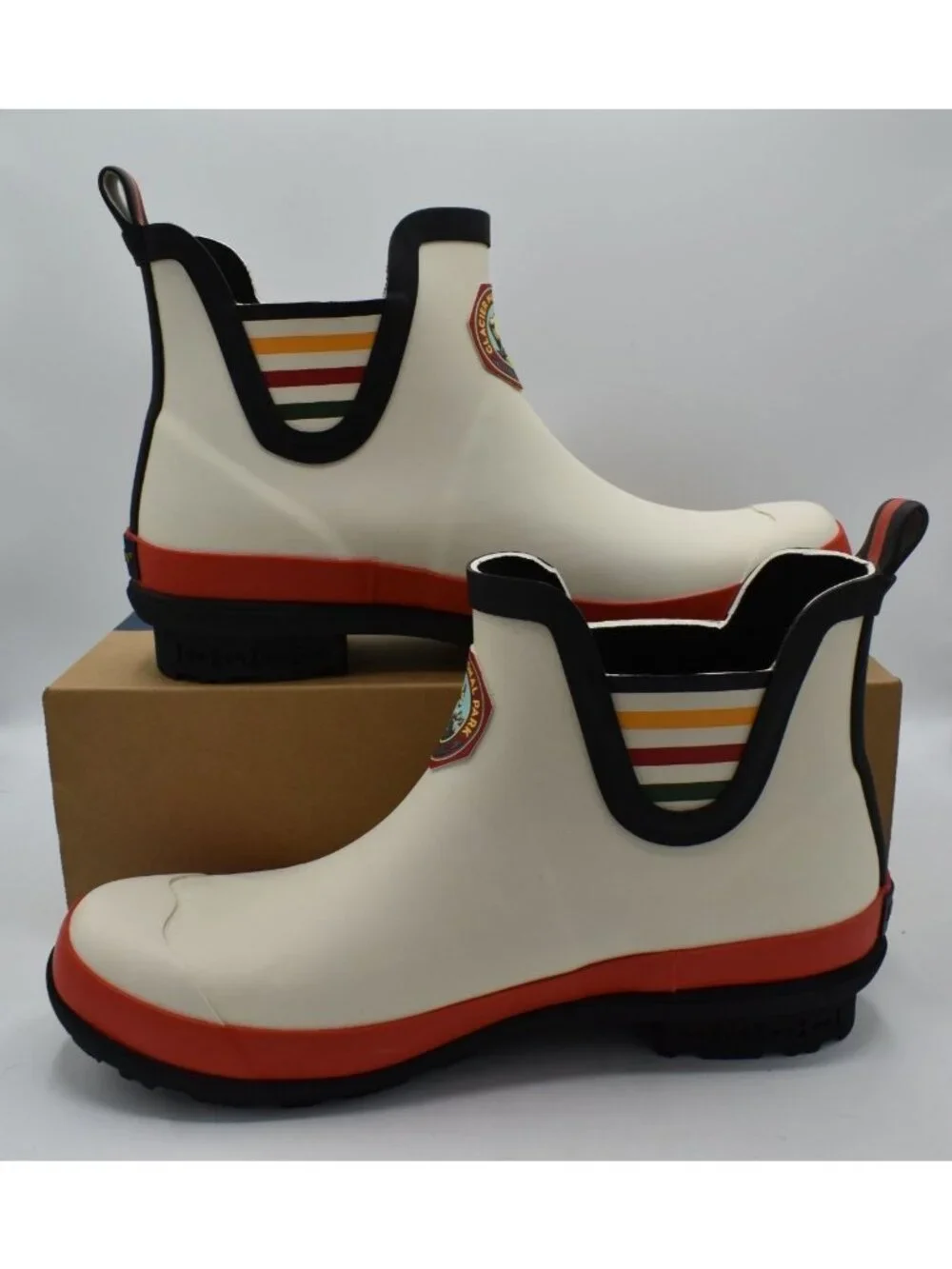 Pendleton Womens 11 Glacier National Park White Waterproof Chelsea Rain Boots‎